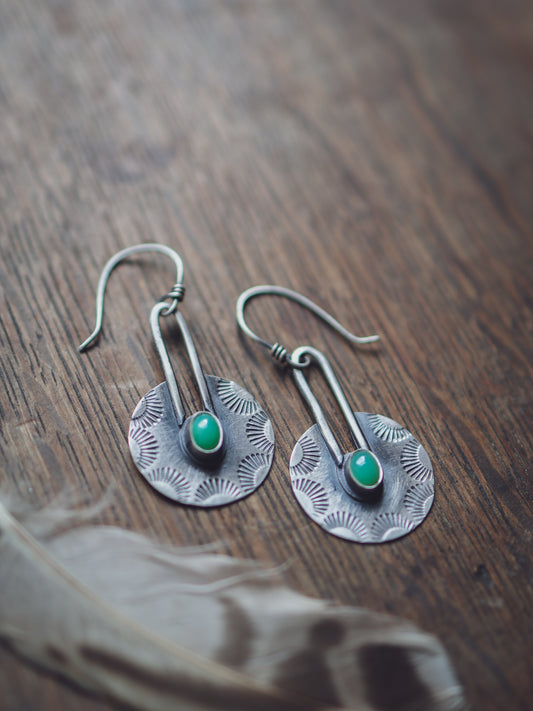Sunray Portal Earrings - Chalcedony