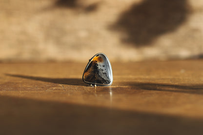 Smoke & Dust Ring - Montana Agate - P / 7.75