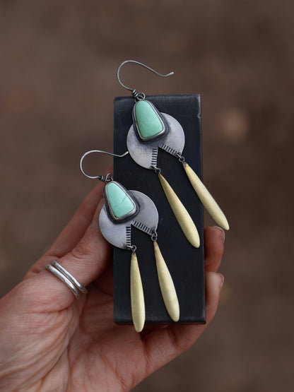 Zenith Dropper Earrings - Lucid Variscite
