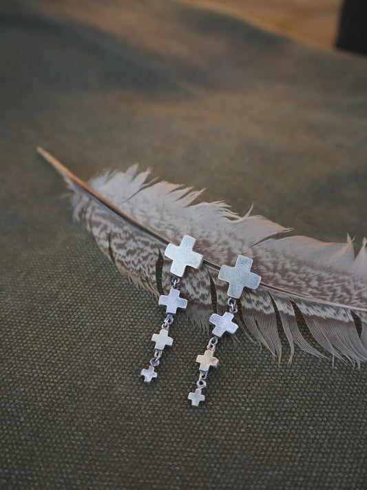 Multi Cross Drop Earrings