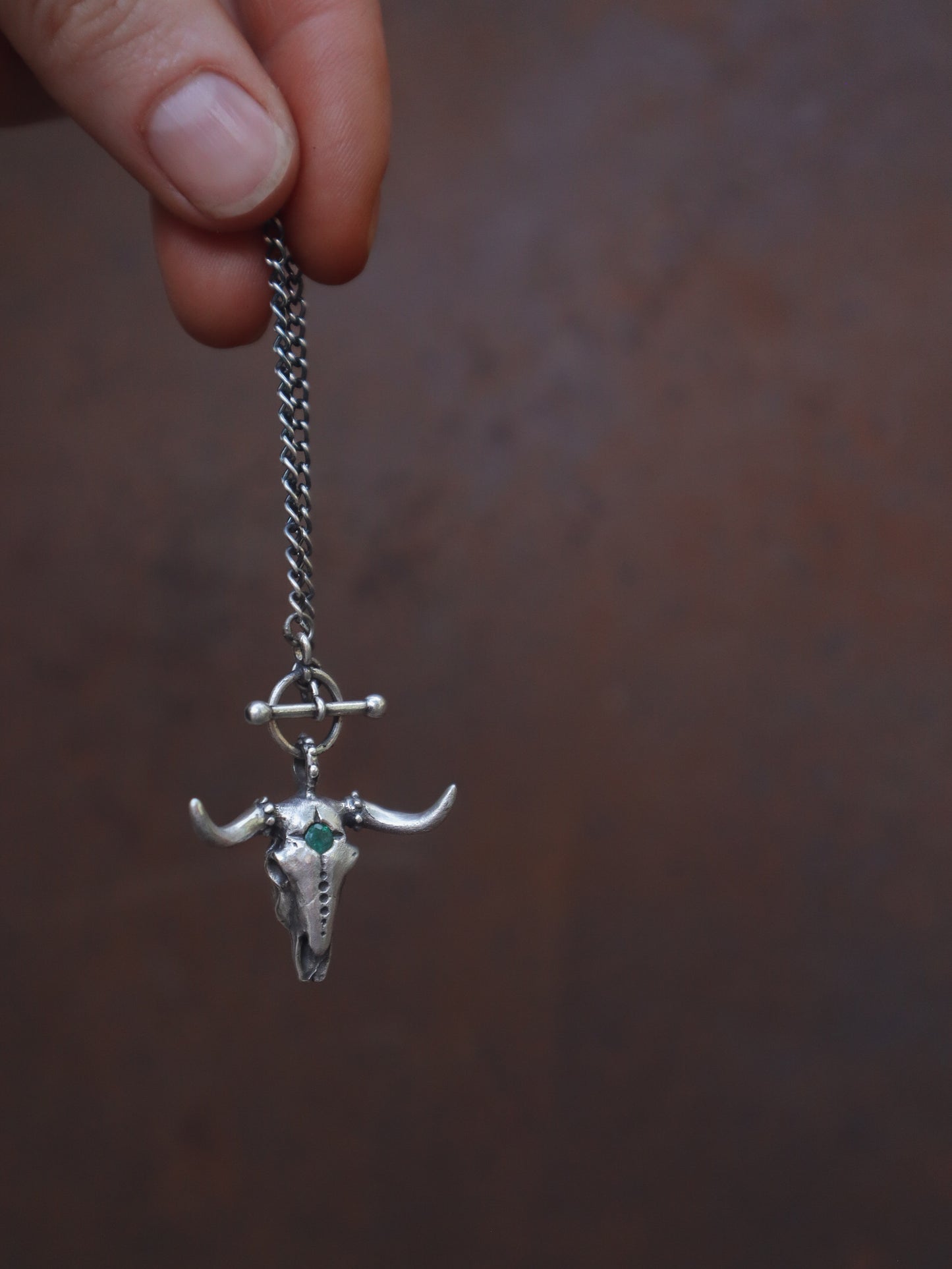 Longhorn + Emerald Necklace