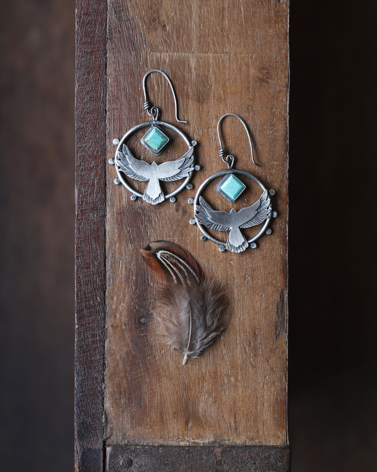 Built to Rise Hoops - Number 8 Turquoise