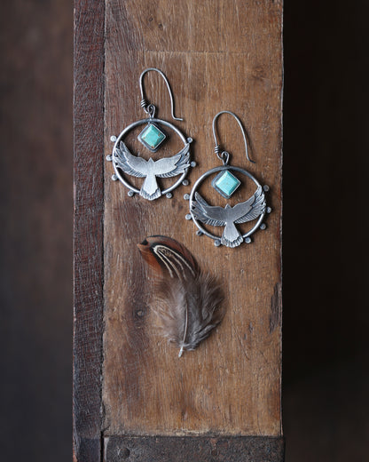 Built to Rise Hoops - Number 8 Turquoise