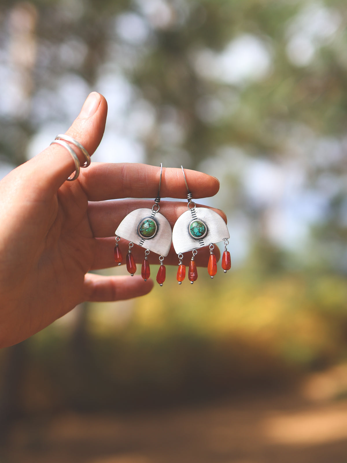 Ebb + Flow Earrings - Bamboo Mountain + Carnelian