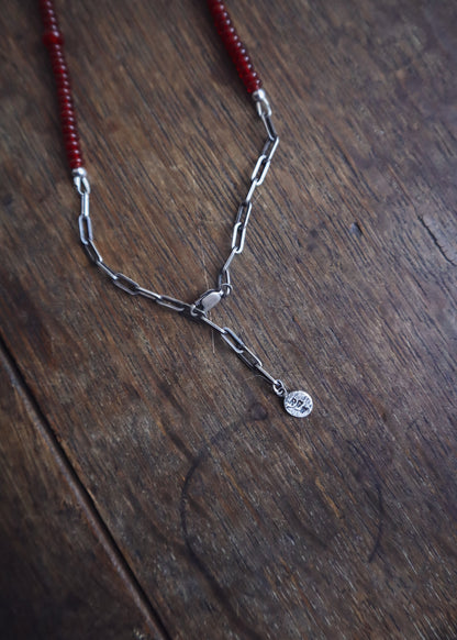 Bamboo Mountain + Carnelian Beaded Necklace