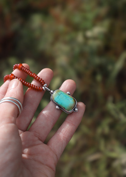 Bamboo Mountain + Carnelian Beaded Necklace