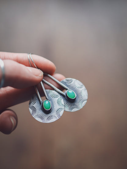 Sunray Portal Earrings - Chalcedony