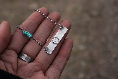 Mountain Seeker Bar Necklace #2 - Broken Arrow Variscite