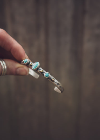 Mixed Metal Turquoise Cuff
