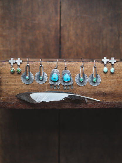 Dropper Shield Earrings - Turquoise