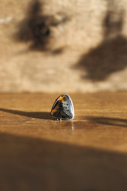 Smoke & Dust Ring - Montana Agate - P / 7.75