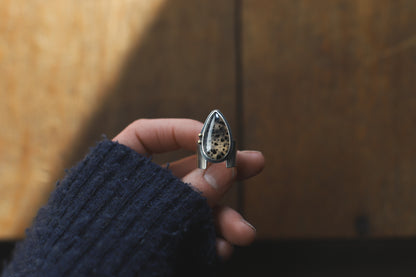 Smoke & Dust Ring - Montana Agate - M / 6.25