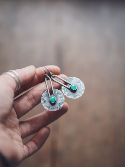 Sunray Portal Earrings - Chalcedony