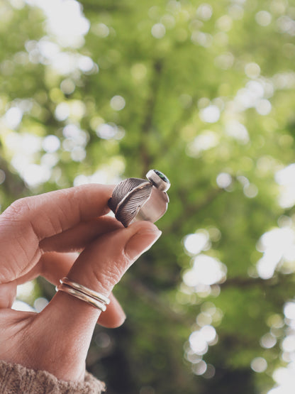 Bamboo Mountain Feather Band Ring - Q / 8