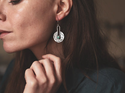 Sunray Portal Earrings - Egyptian Turquoise