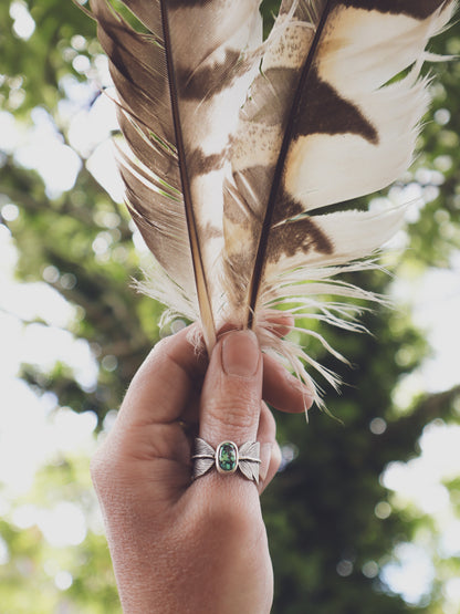 Bamboo Mountain Feather Band Ring - Q / 8