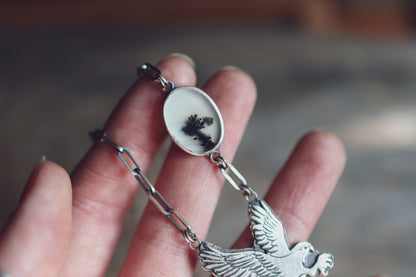 Custom for Christy - 50% Balance - Osprey + Dendritic Agate Necklace