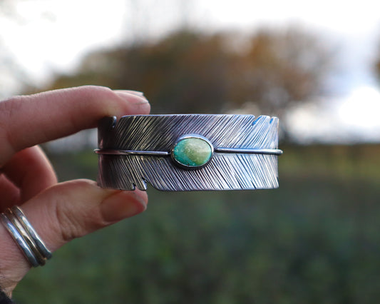 Turquoise Feather Cuff