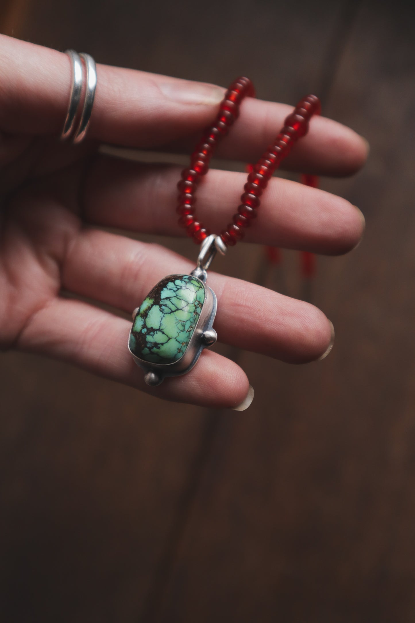 Custom for Claire - Bamboo Mountain + Carnelian Beaded Necklace