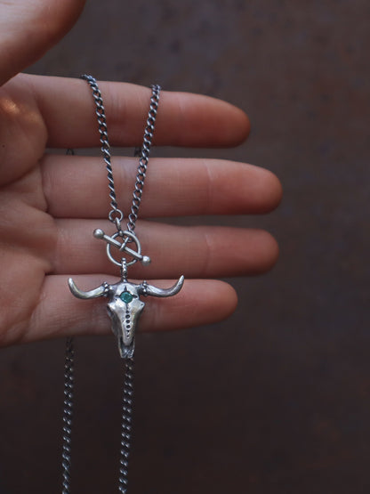 Longhorn + Emerald Necklace