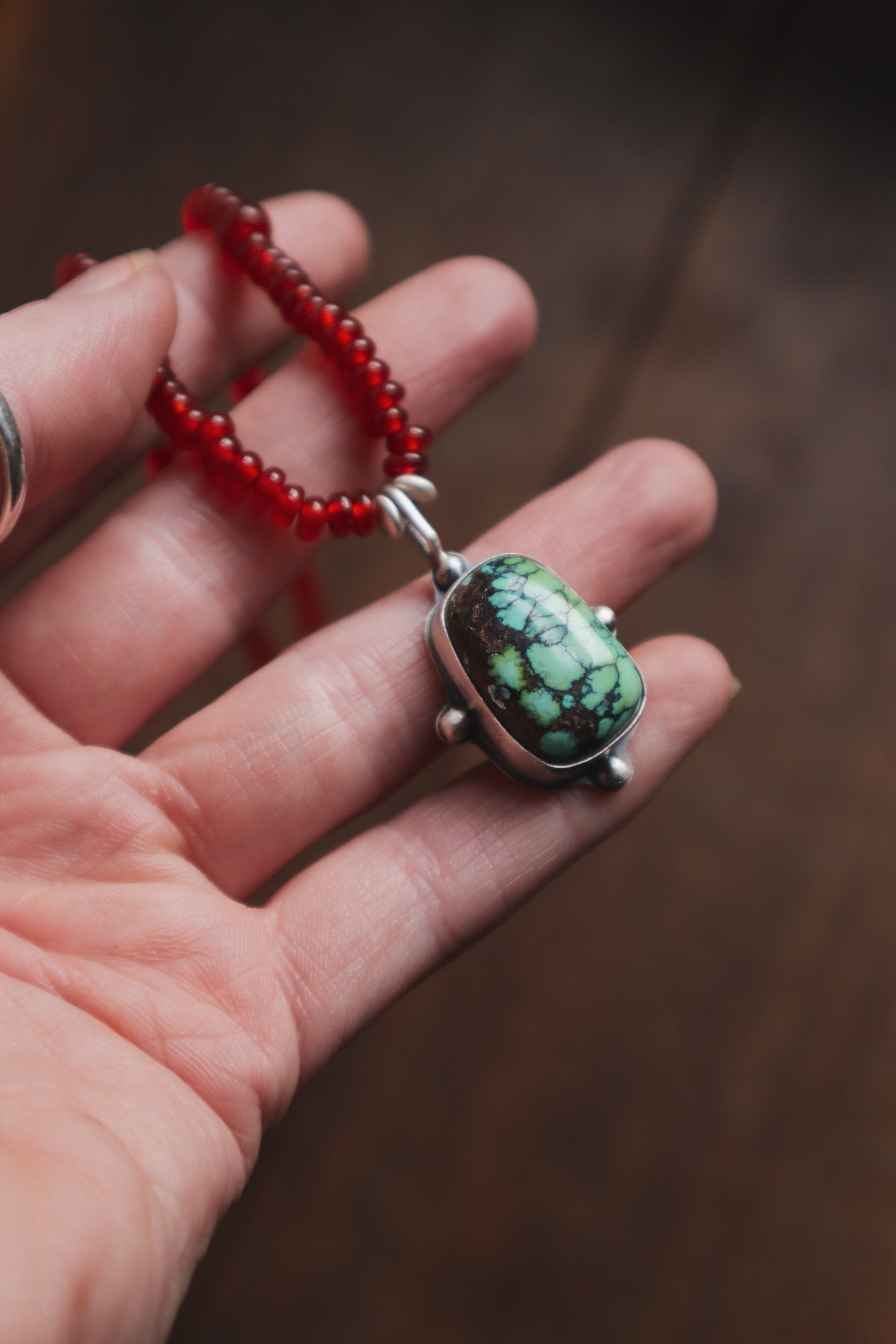 Custom for Claire - Bamboo Mountain + Carnelian Beaded Necklace