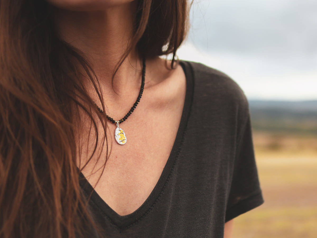 **RESERVED FOR MIA** River Relic Necklace - Golden Obsidian + 24ct Gold
