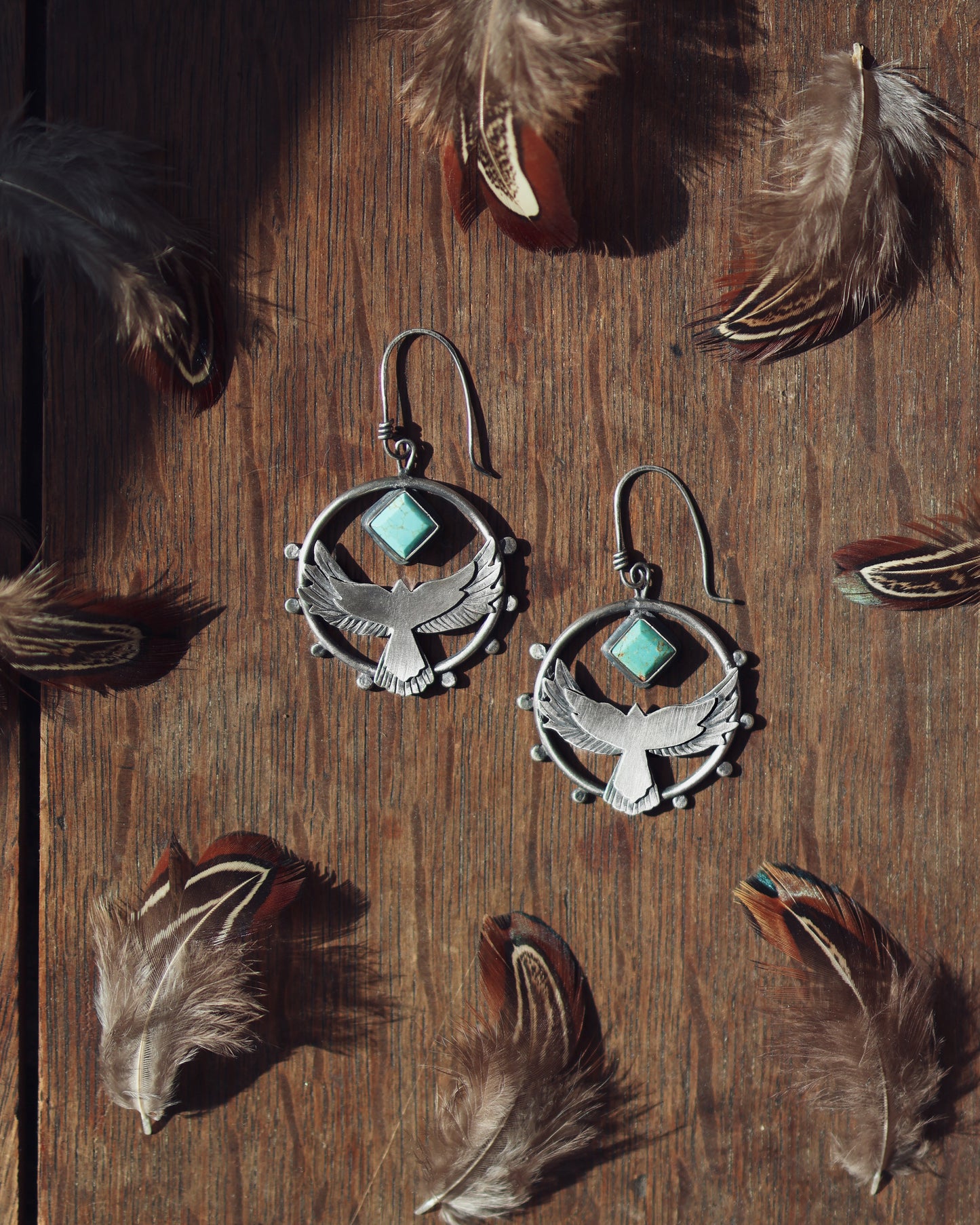 Built to Rise Hoops - Number 8 Turquoise