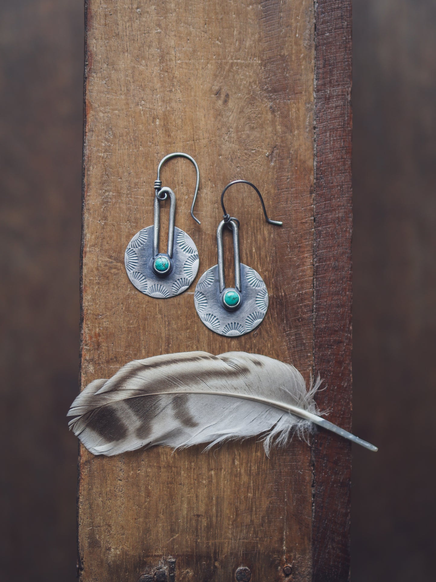 Sunray Portal Earrings - Egyptian Turquoise