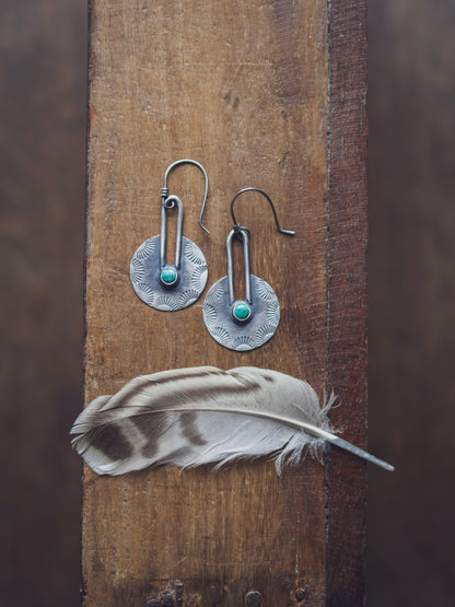 Sunray Portal Earrings - Egyptian Turquoise
