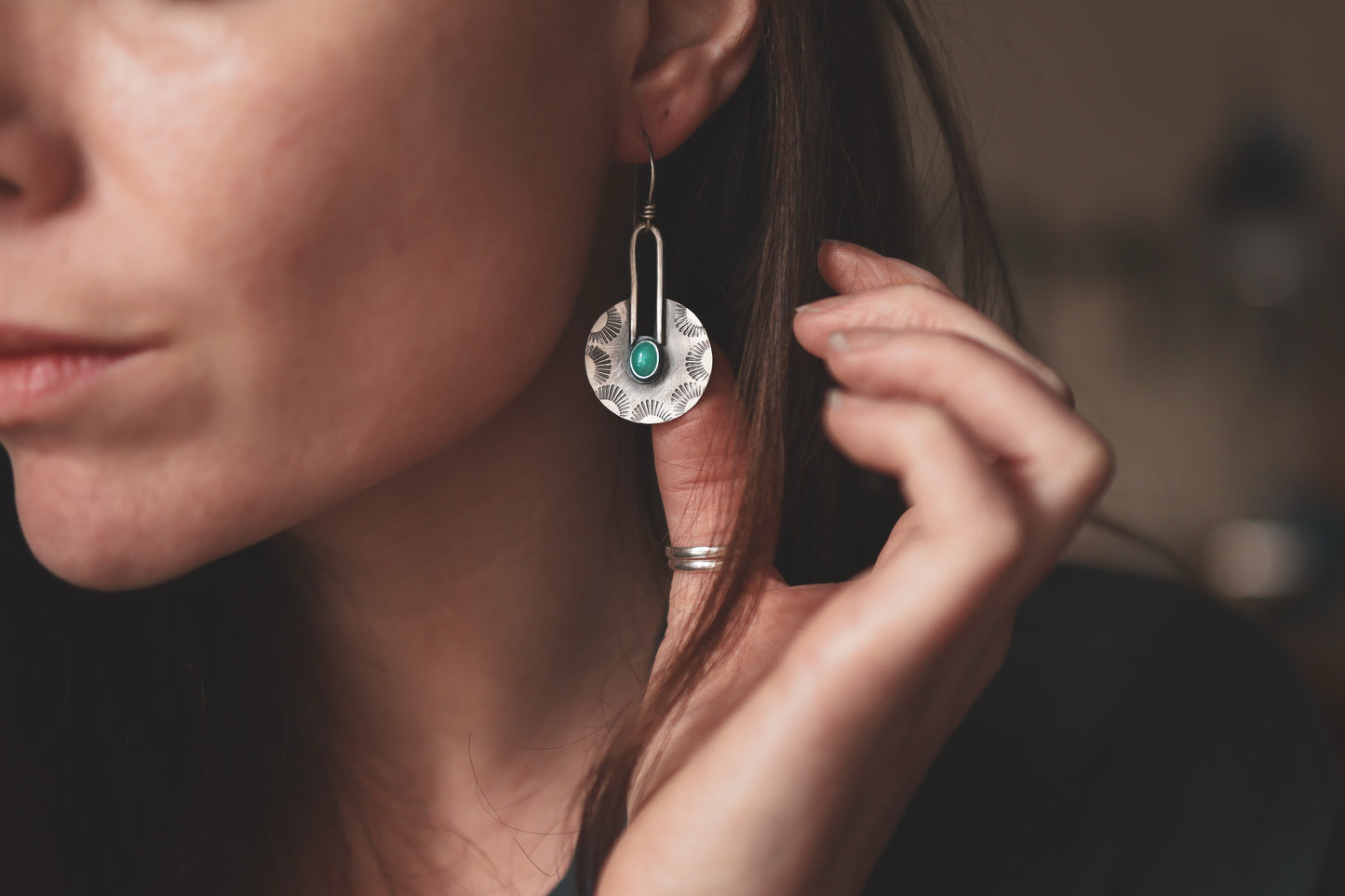 Sunray Portal Earrings - Chalcedony