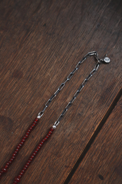Custom for Claire - Bamboo Mountain + Carnelian Beaded Necklace