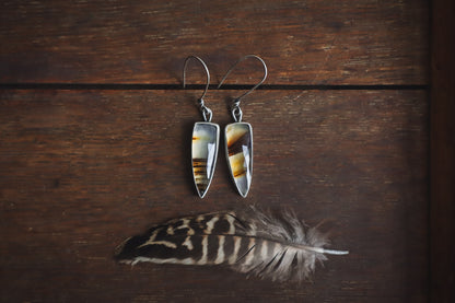 Smoke & Dust Drop Earrings - Montana Agate