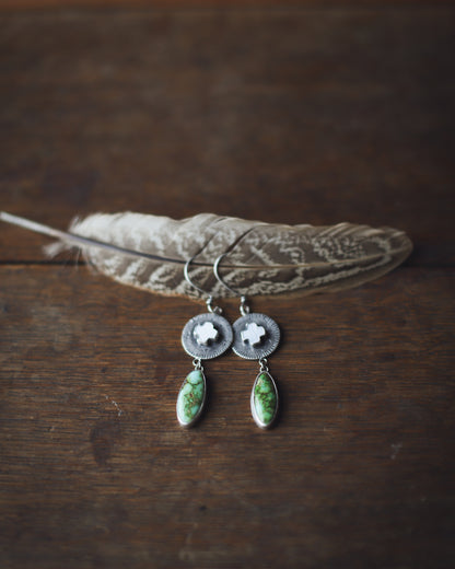 Earth & Ether Earrings - Mother of Pearl & Verde Valley