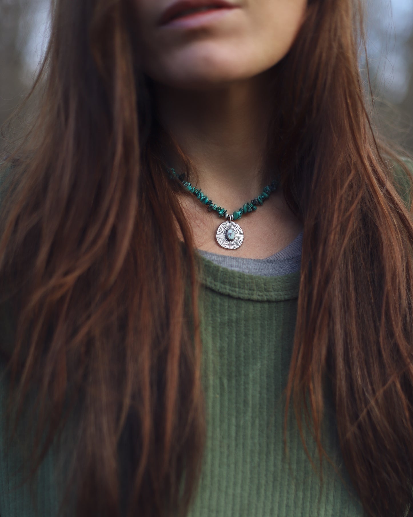 Reverie Necklace - Turquoise Nugget & Golden Hills