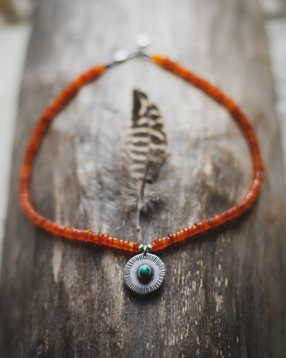 Reverie Necklace - Carnelian & Turquoise