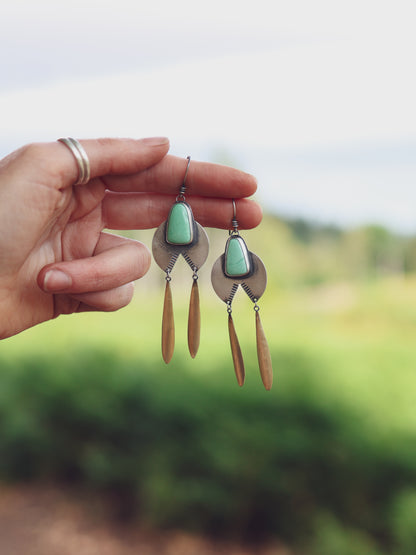 Zenith Dropper Earrings - Lucid Variscite